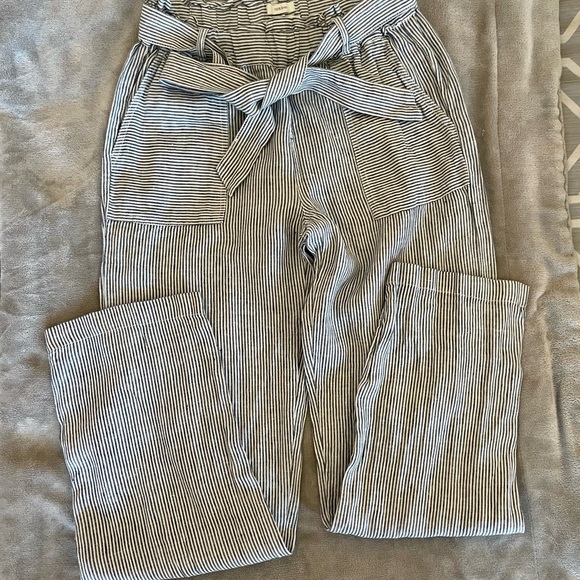 C&C California Pants - C&C California Straight Striped Linen Pants Size Small
